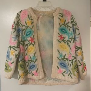 Vintage Cyn Les Floral Cardigan Sweater